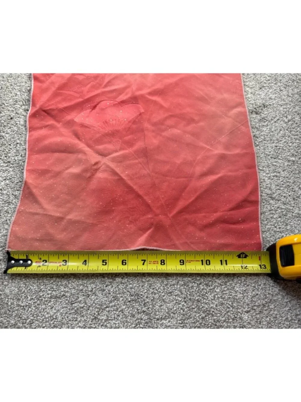 Japanese Silk Floral Peach Ginko Scarf Flaw Unbranded no tag 56 x 13 inches